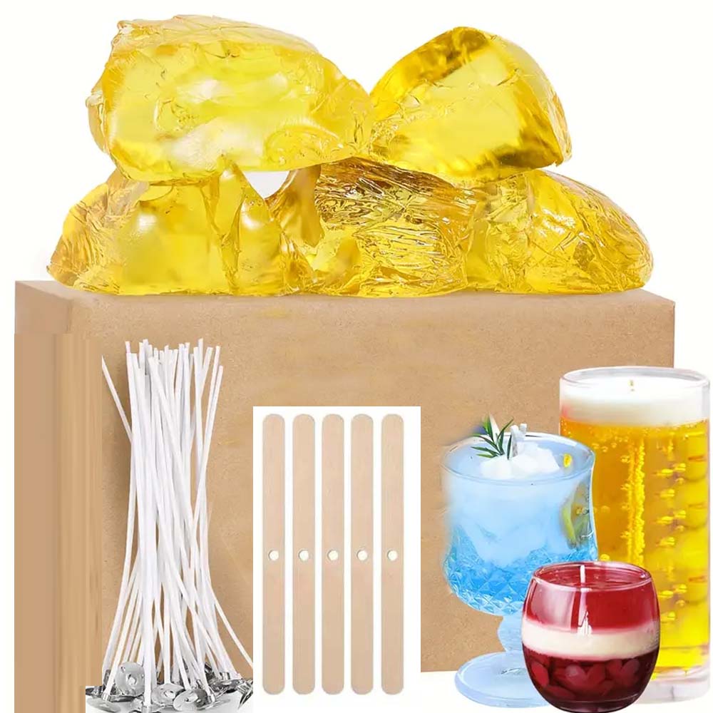 Wooden Wick Candle - 200 г желтого прозрачного геля-желе-воска для
