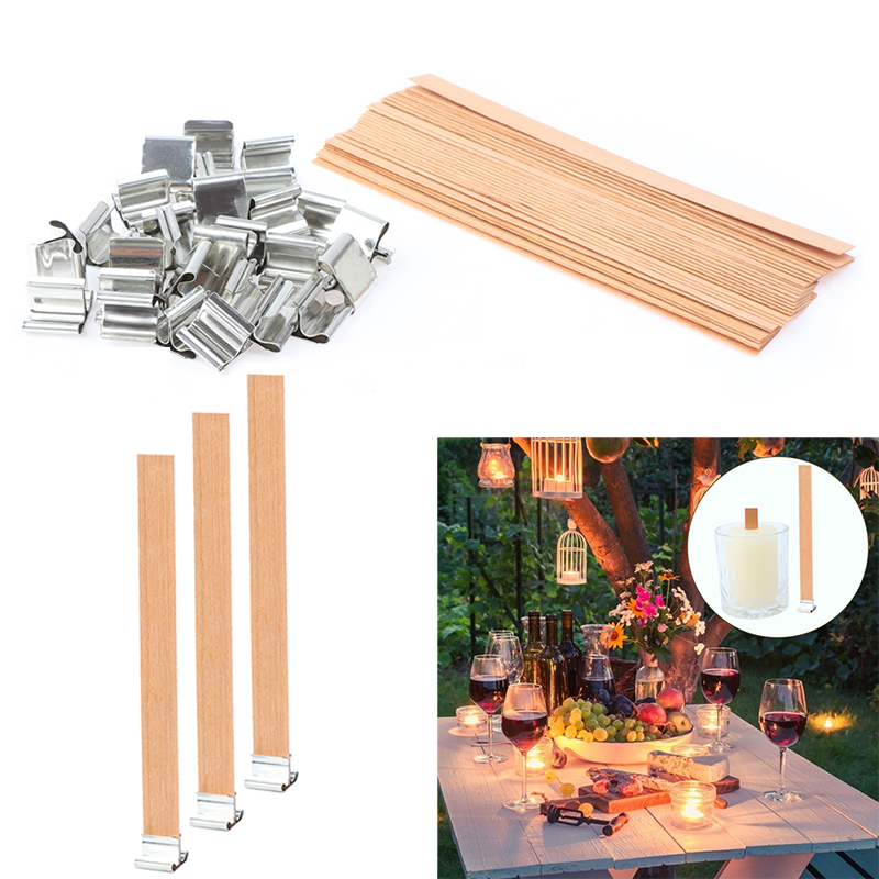 Wooden Wick Candle - 10 шт., фитиль для свечей, 13
