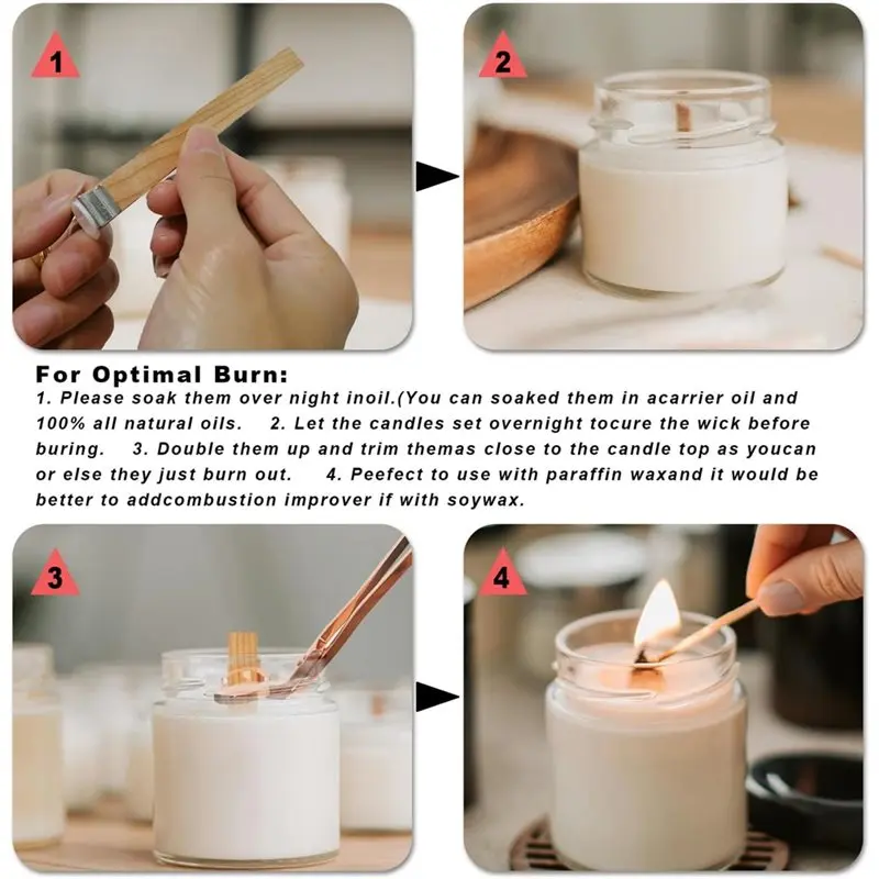 100 шт. деревянные фитили для  – обзор и цена Wooden Wick Candle
